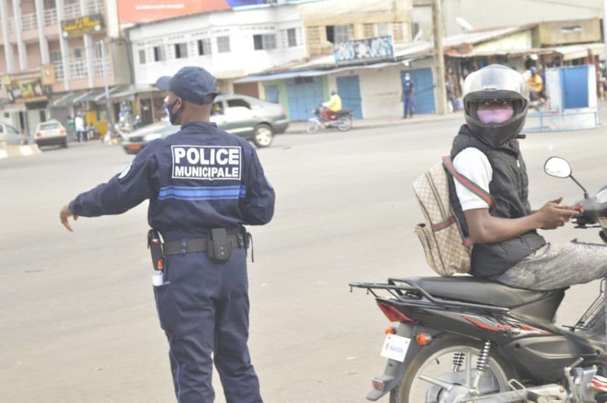 A municipal police officer in Cotonou