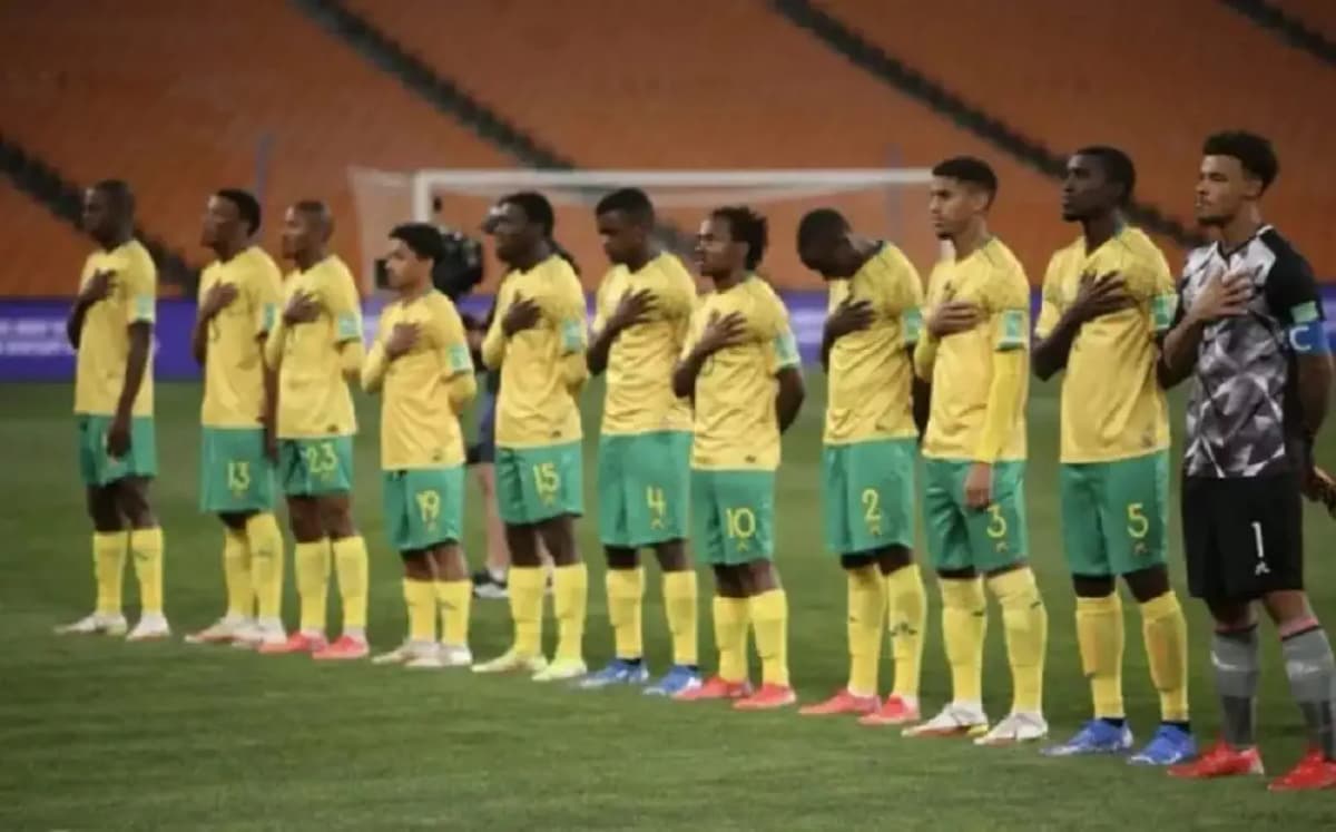 South Africa's Bafana Bafana soccer team during a match against Zimbabwe and Rwanda.