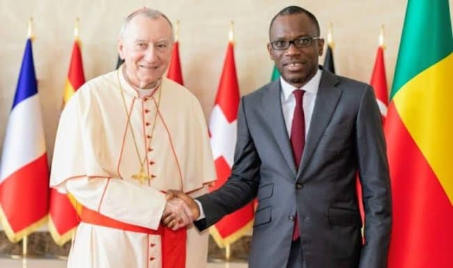 Diplomacy: Olushegun Bakari meets with Cardinal Parolin on a visit to Benin