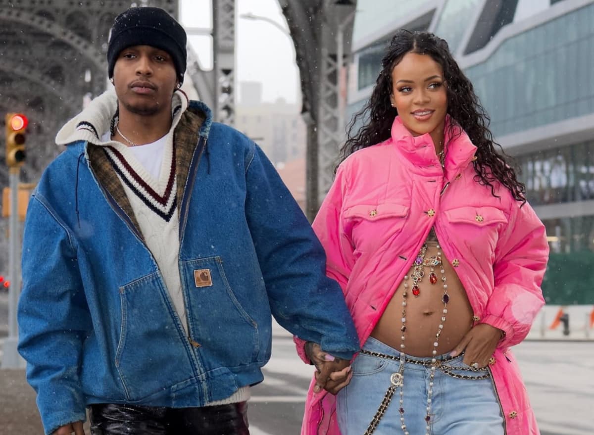 le rappeur A$AP Rocky et son compagnon Rihanna