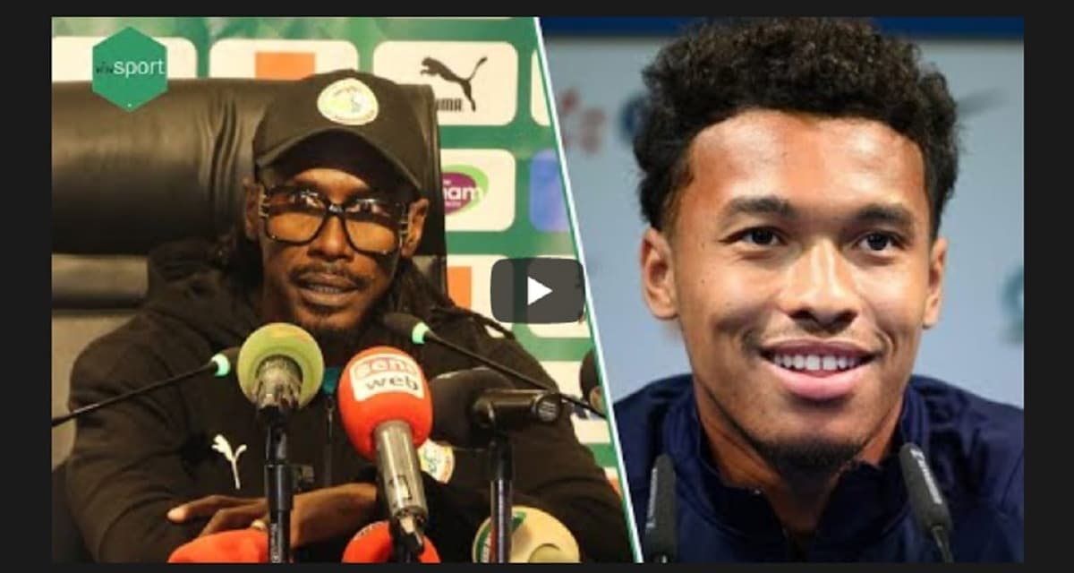 Le sélectionneur national du Sénégal, Aliou Cissé, en conférence de presse