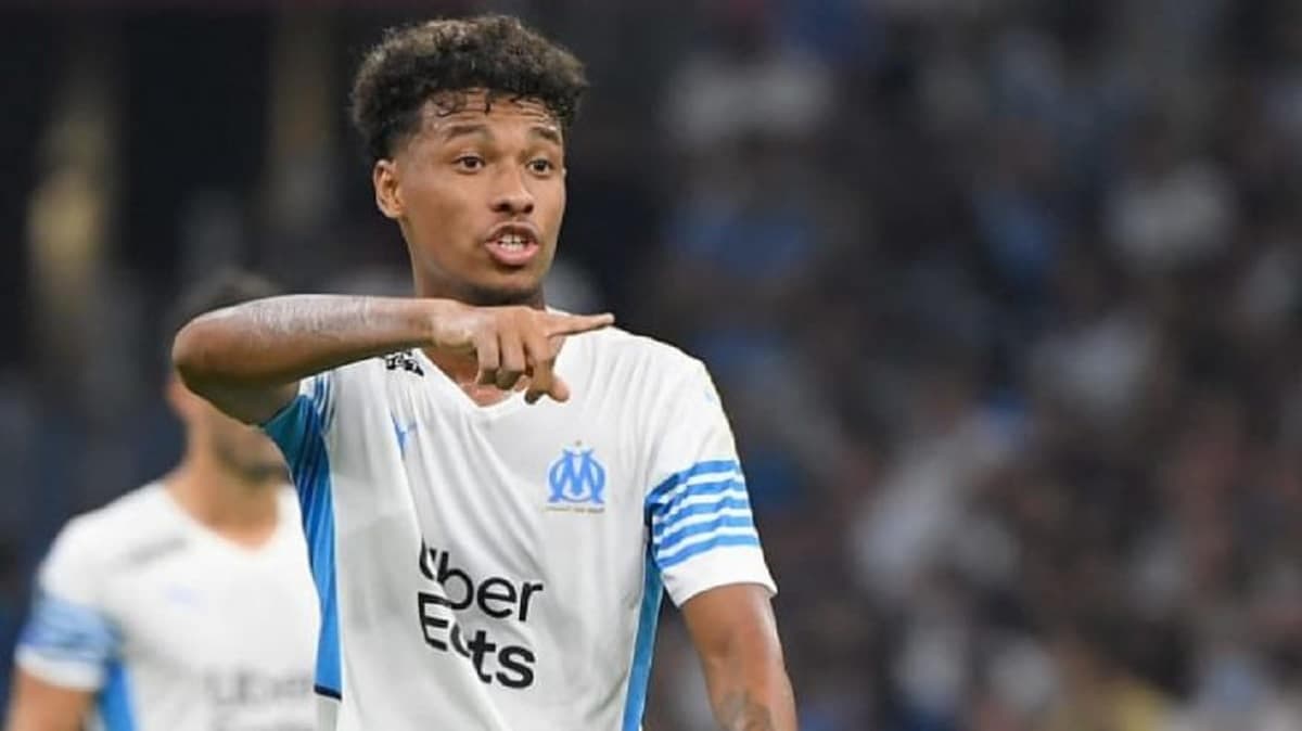 Le milieu de terrain de l'OM Boubacar Kamara lors d'un match en Ligue 1