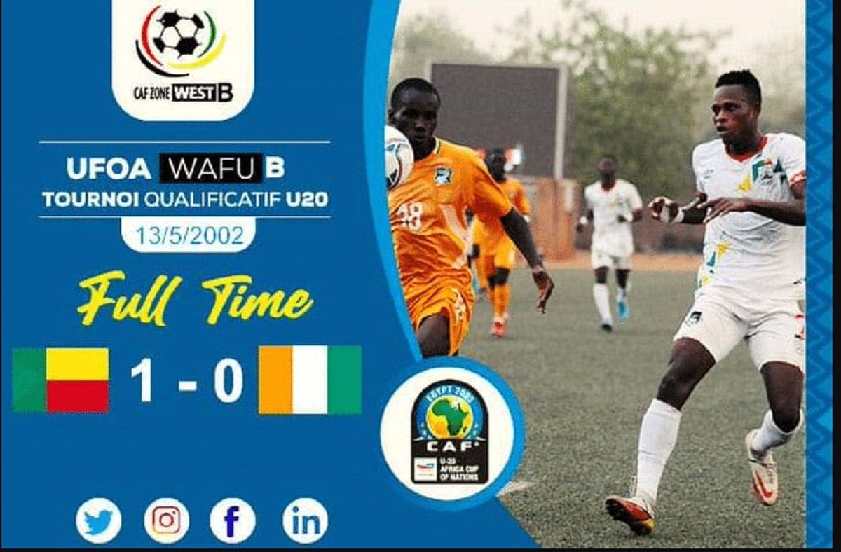Le Bénin U20 bat la Côte d'Ivoire U20 en troisième journée de phase de groupe du tournoi UFOA B