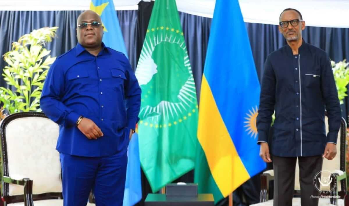 Le chef de l’Etat congolais Félix Tshisekedi et son homologue rwandais Paul Kagame