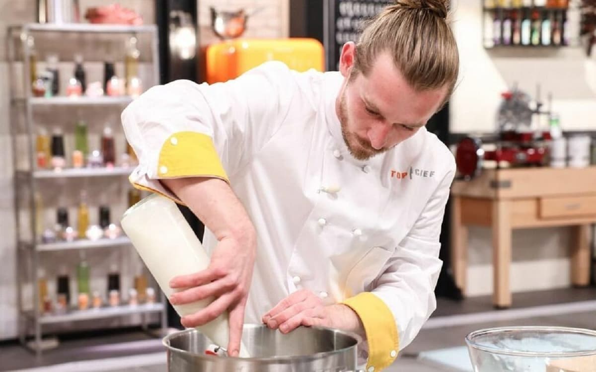Le chef franco-américain Thomas Chisholm ici lors de sa participation Ã  «Top Chef» en 2021. M6/Marie Etchegoyen