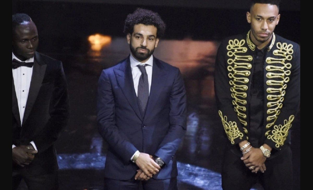 Salah-Mané-Aubameyang lors de la cérémonie du Ballon d'or africain