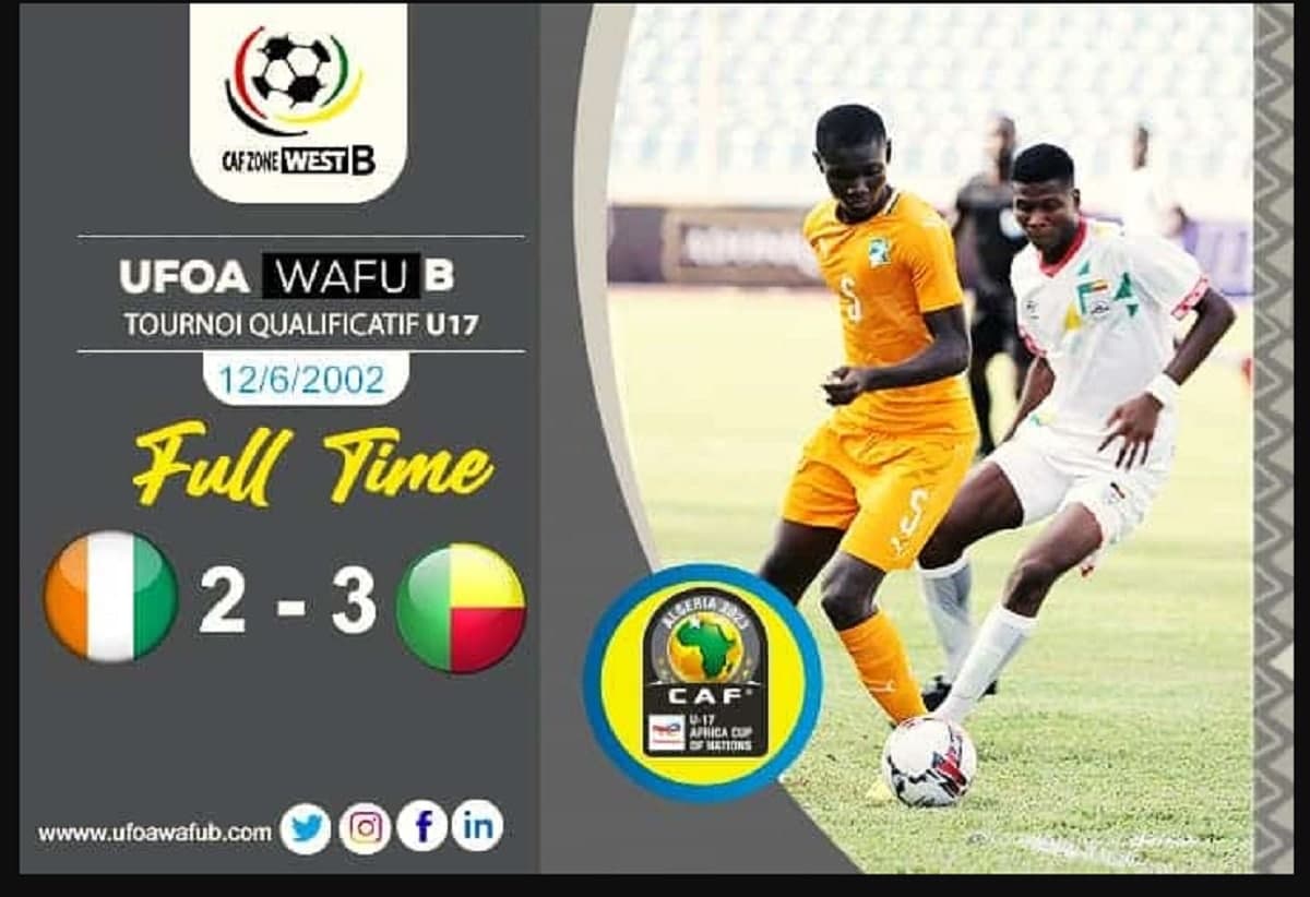 Le bénin U17 bat la Côte d'Ivoire U17 lors de la première journée du tournoi UFOA B U17 2022