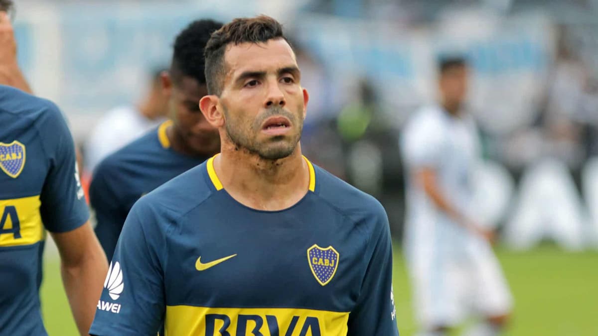 Carlos Tévez lors d'un match avec Boca Juniors