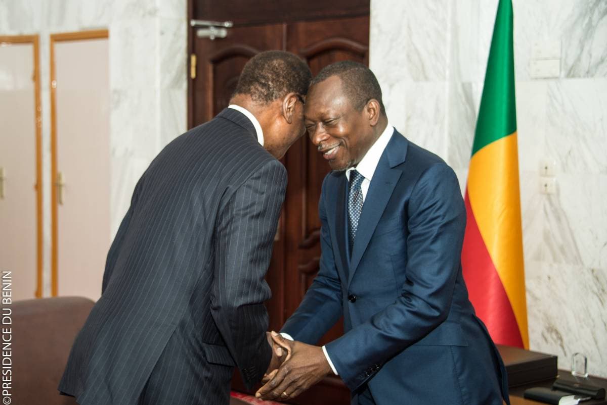 Zul Kifl Salami et Patrice Talon lors d'une réunion officielle au Bénin.