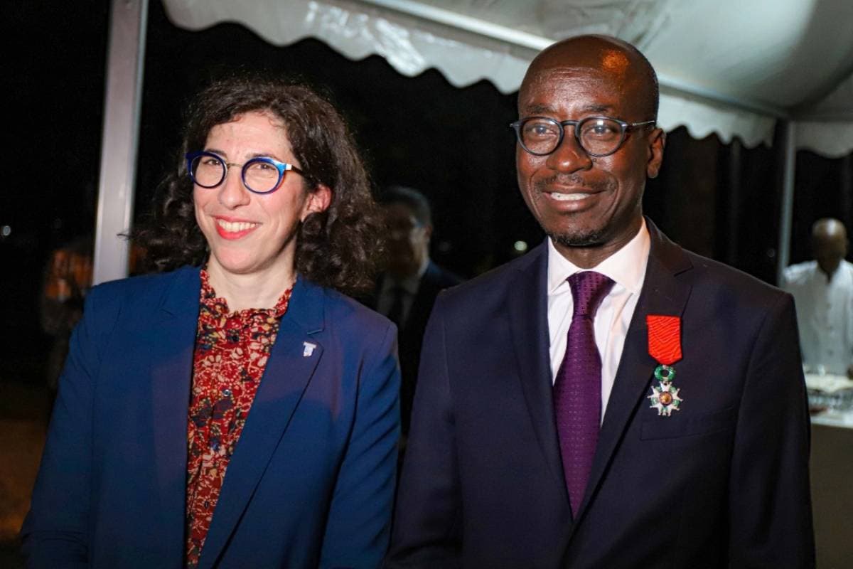 Jean Michel Abimbola et Rima Abdul-Malak après la cérémonie de distinction