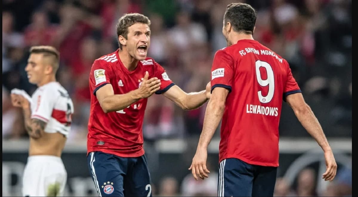 Muller et Lewandowski lors d'un match avec le Bayern Munich