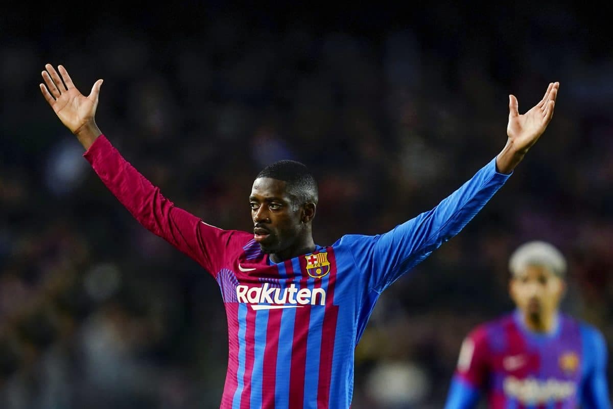 Ousmane Dembélé avec le maillot du FC Barcelone
