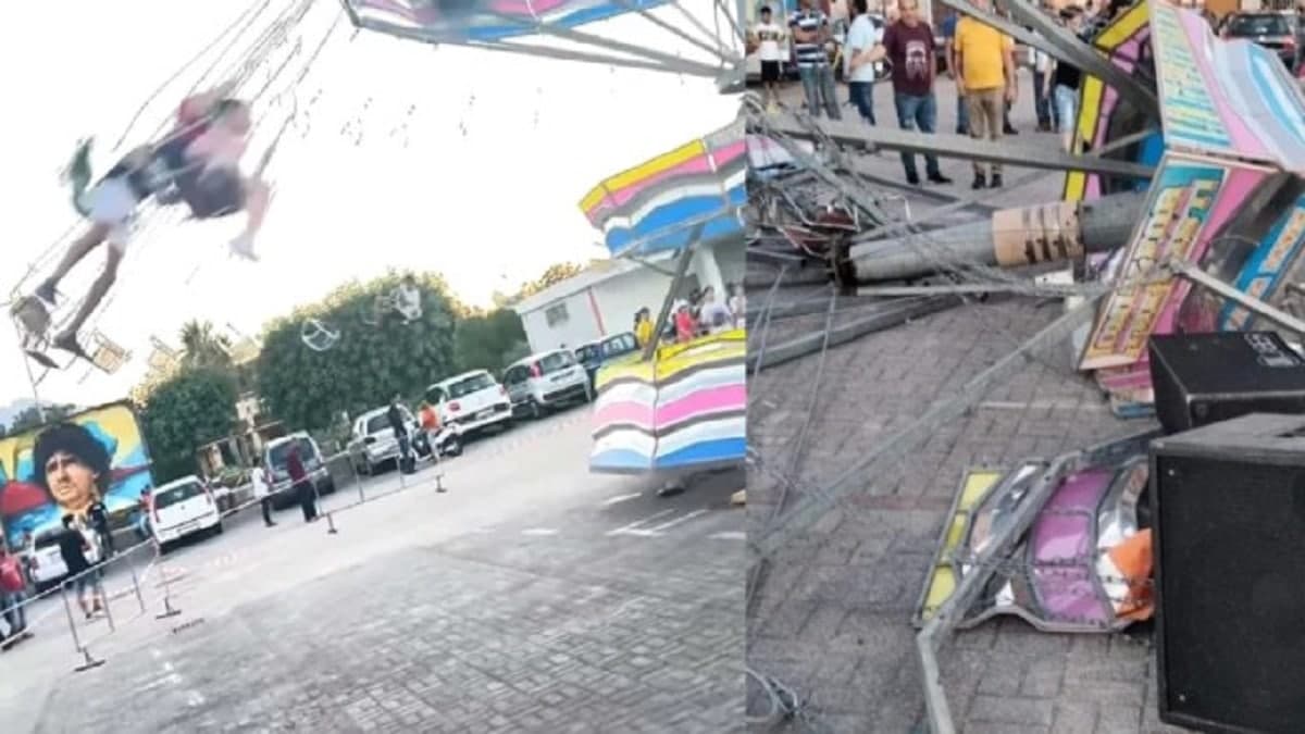 accident d'une balançoire remplie d'enfant