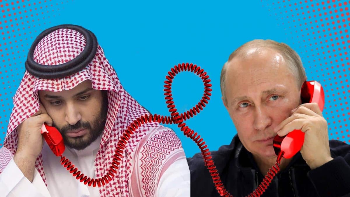 Le président russe Vladimir Poutine et le prince héritier saoudien, Mohammed ben Salmane