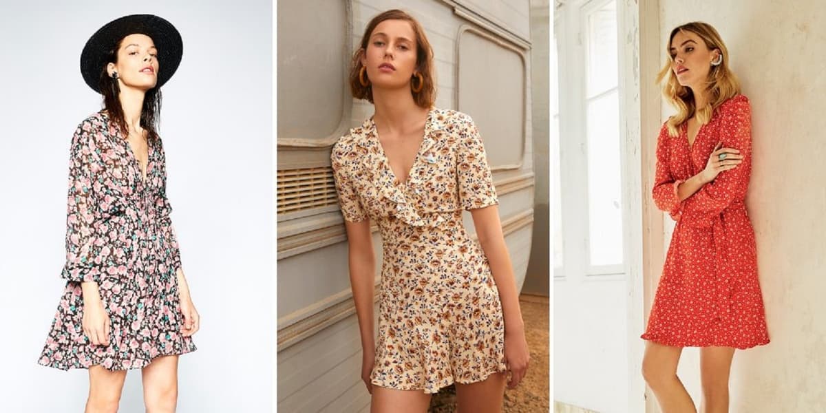 trois jeunes femmes debout en robes courtes