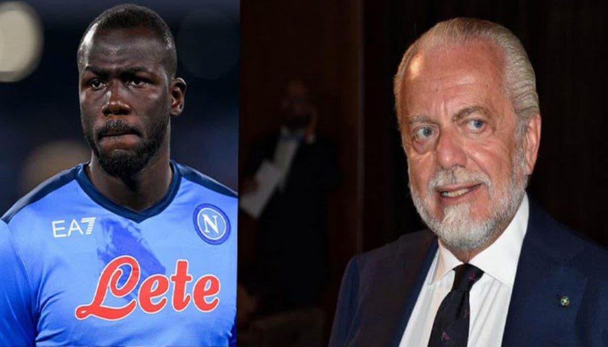 Kalidou Koulibaly et le président de Naples Aurelio de Laurentiis