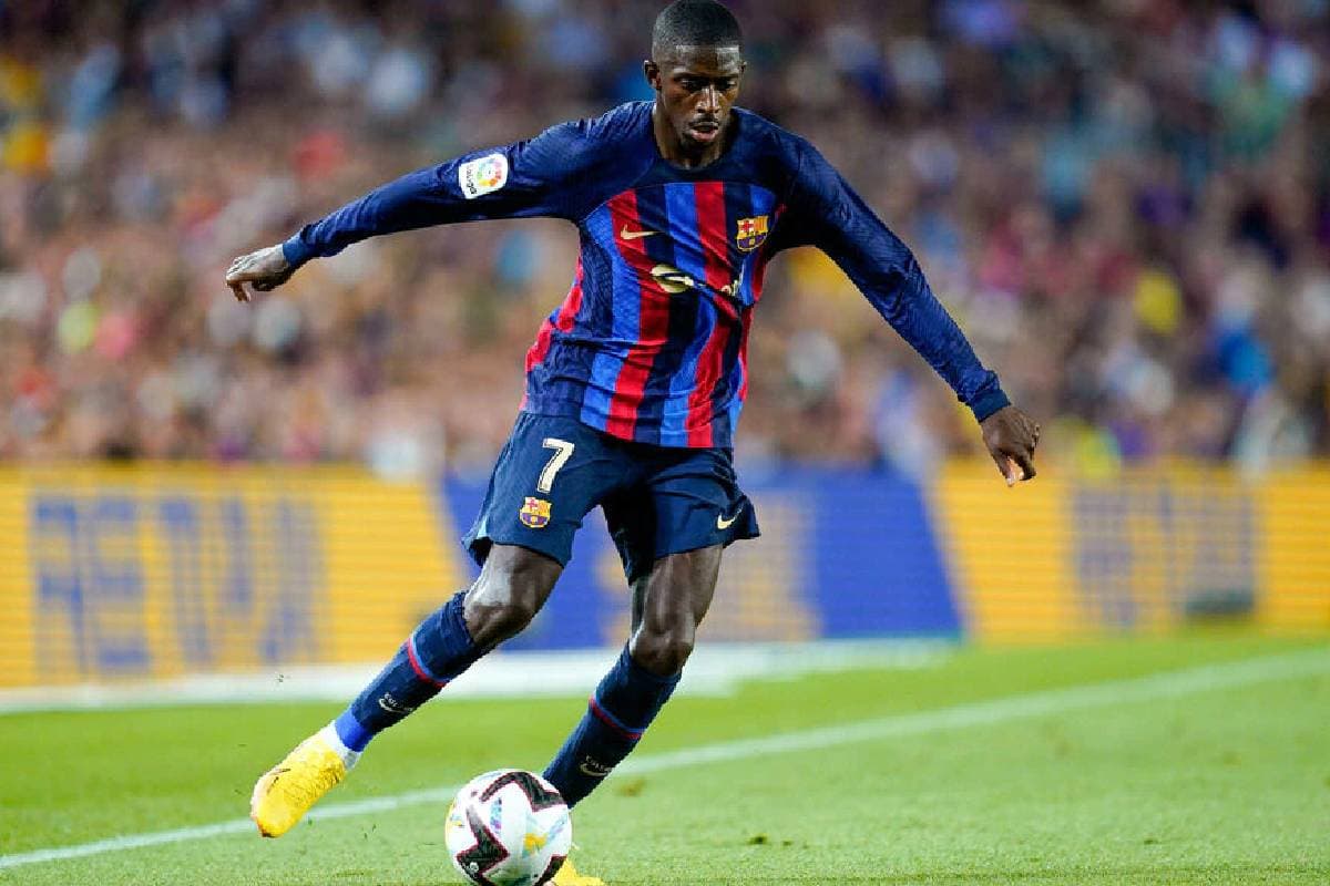 Ousmane Dembélé lors d'un match avec le Barça
