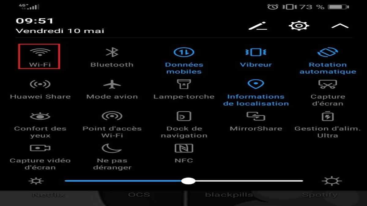 Paramètres de connexions d'un smartphone
