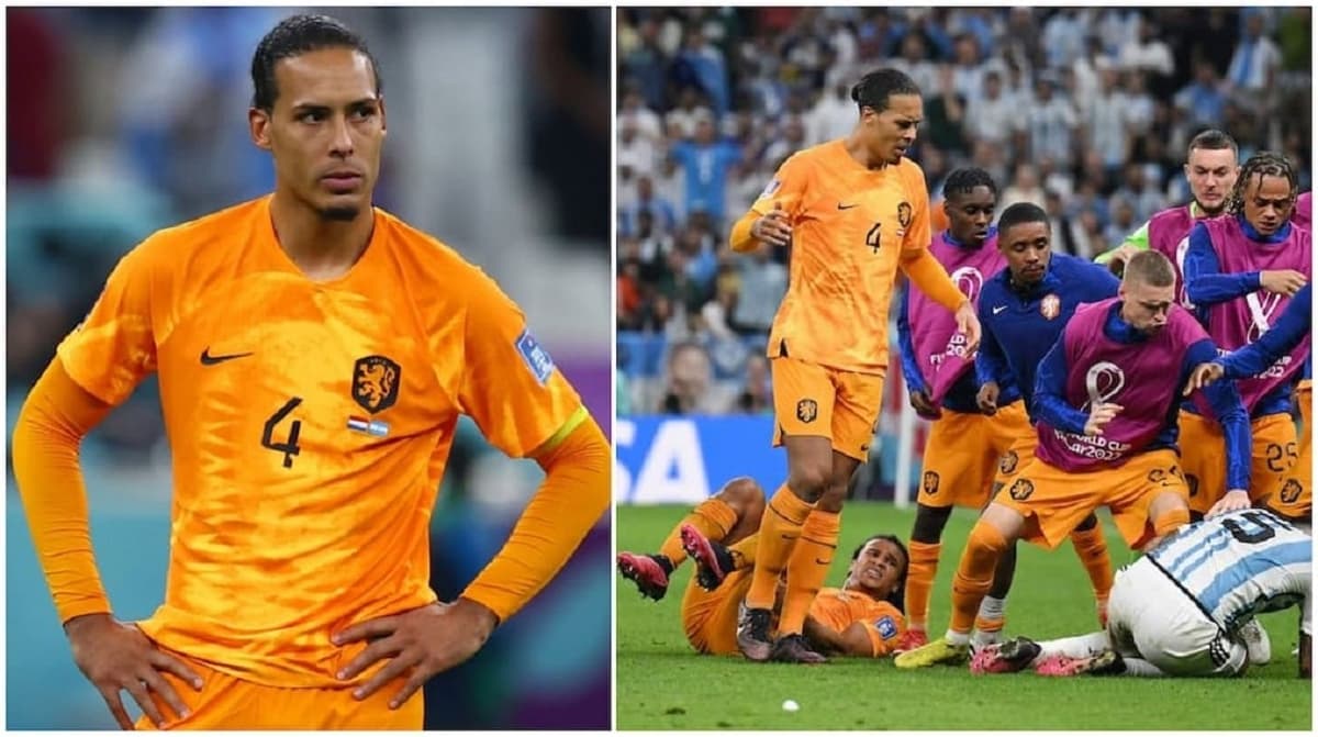Virgil Van Dijk lors du match Pays-Bas vs Argentine au Mondial 2022
