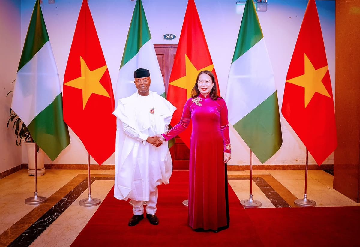 Le vice-président du Nigéria, Yemi Osinbajo et son homologue vietnamienne, Vo Thi Anh Xuan