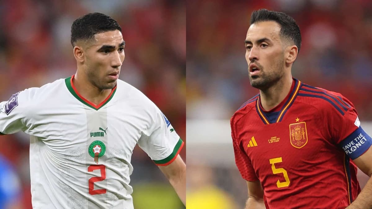 Achraf Hakimi et Sergio Busquets