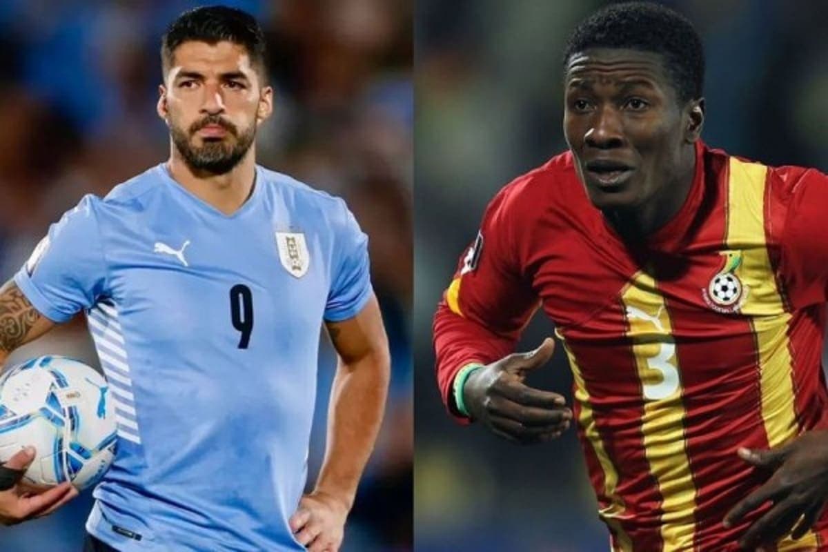 Luis Suarez et Asamoah Gyan