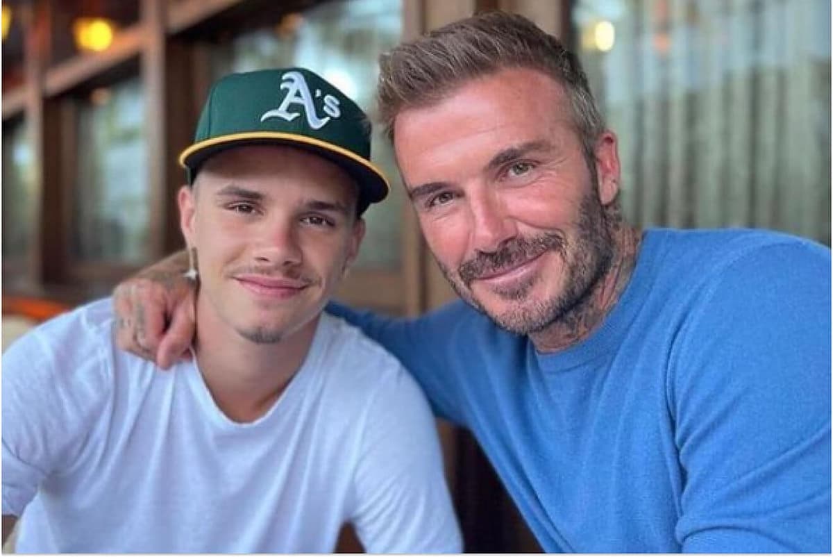 Roméo et son père David Beckham