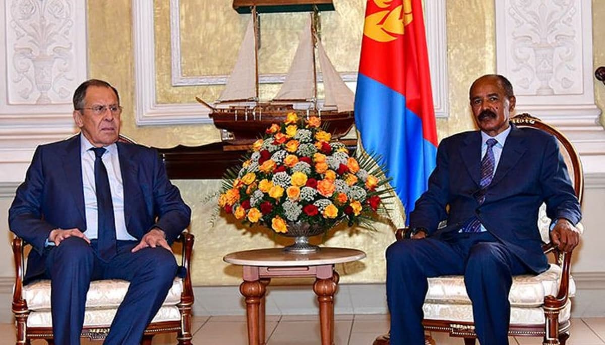Le ministre russe des Affaires étrangères, SergueÃ¯ Lavrov, et le président érythréen, 26 janvier 2023