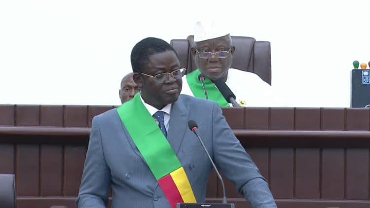 Nouréni Atchadé, député du Bénin, lors de la constitution du 1er groupe parlementaire de la 9e législature.
