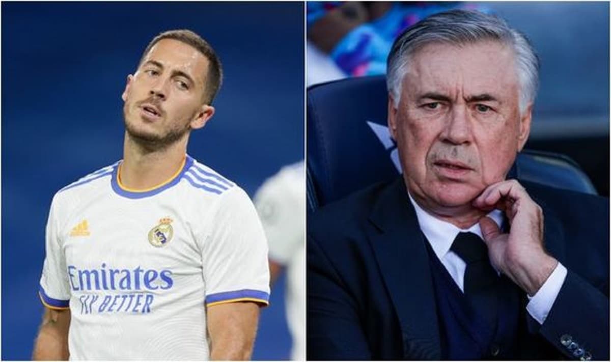 Eden Hazard et Carlo Ancelotti