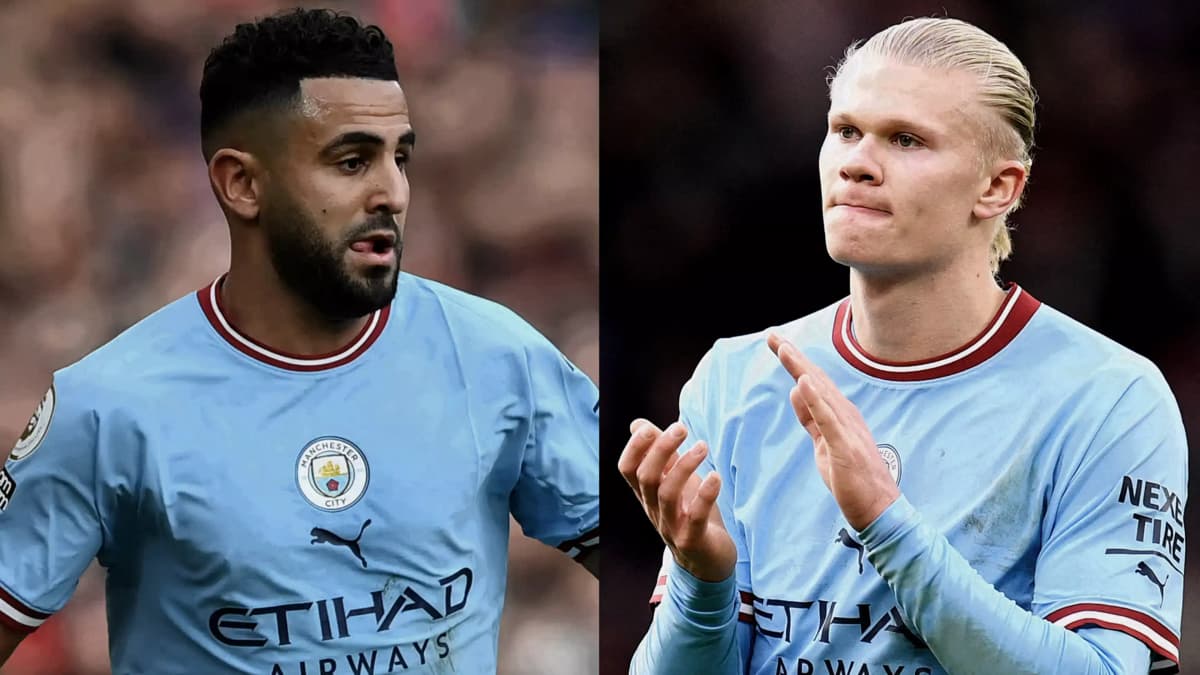 Riyad Mahrez et Erling Haaland