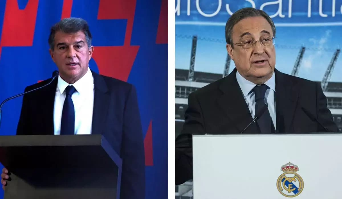Les présidents, du Barça, Joan Laporta, et du Real Madrid, Florentino Pérez