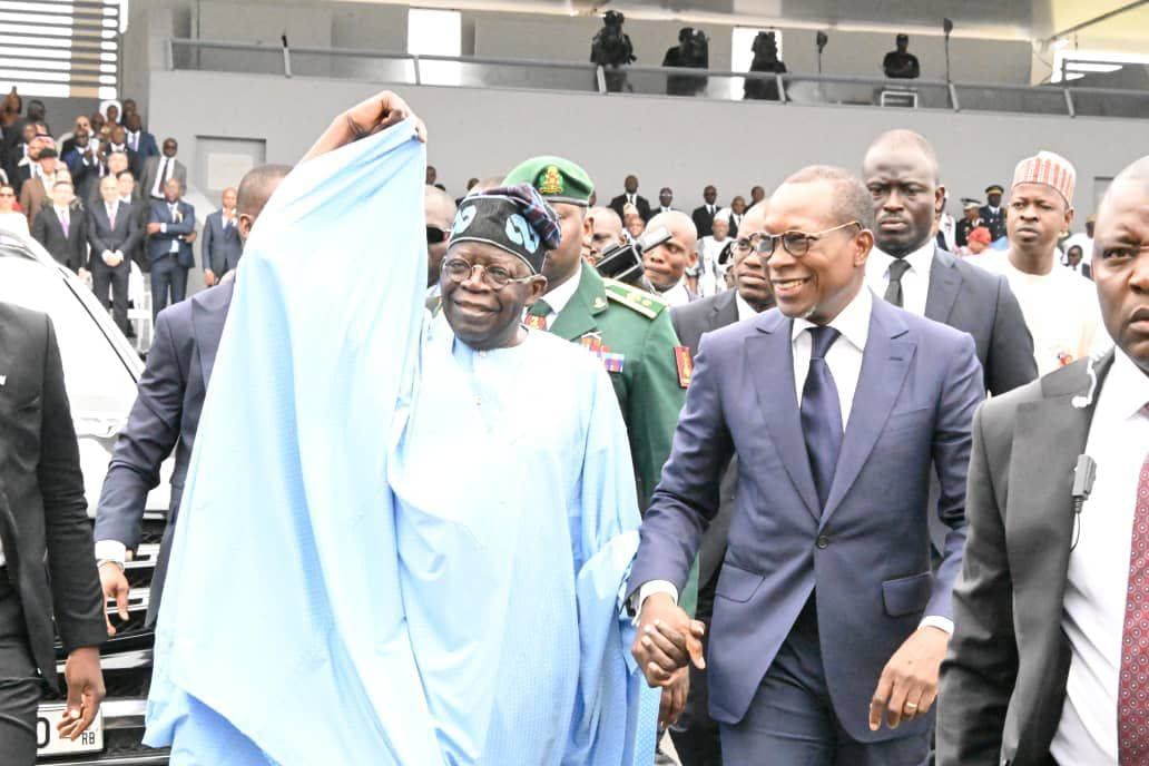 Bola Tinubu et Patrice Talon lors d'une rencontre diplomatique entre le Nigeria et le Bénin.
