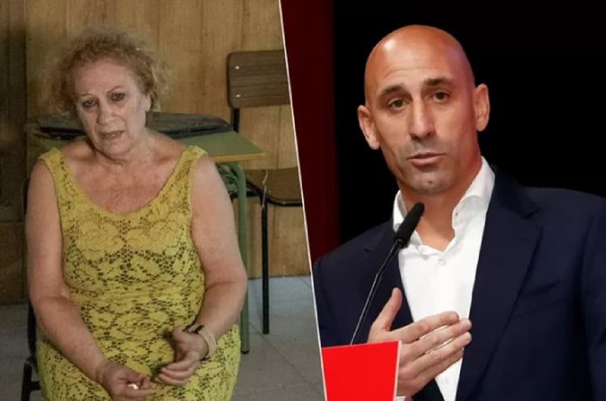Le président de la Fédération espagnole de football, Luis Rubiales, et sa mère