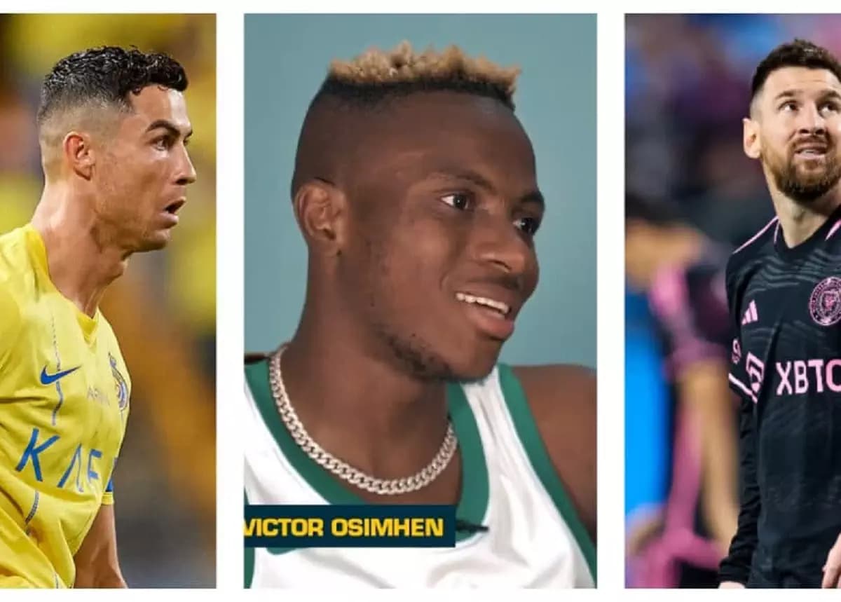 Cristiano Ronaldo, Lionel Messi et Victor Osimhen