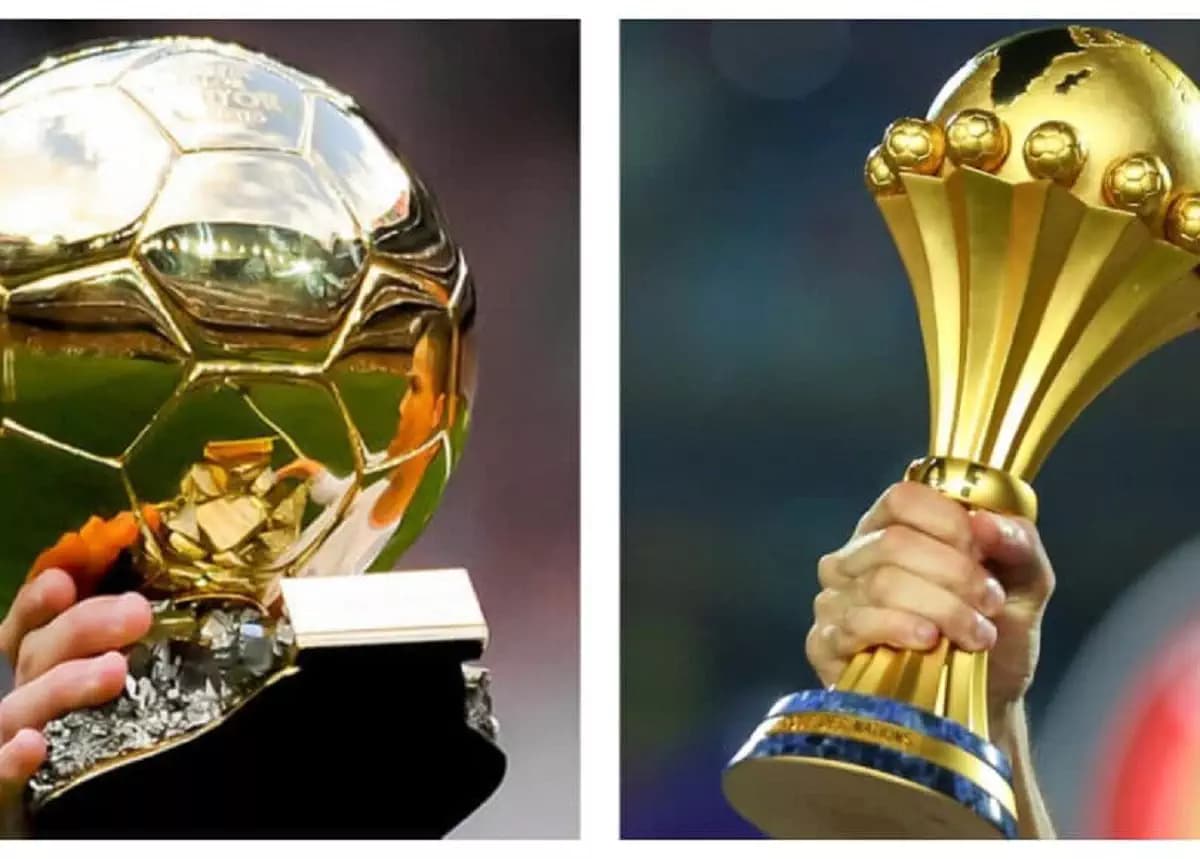 Ballon d'Or vs trophée de la CAN, montage images