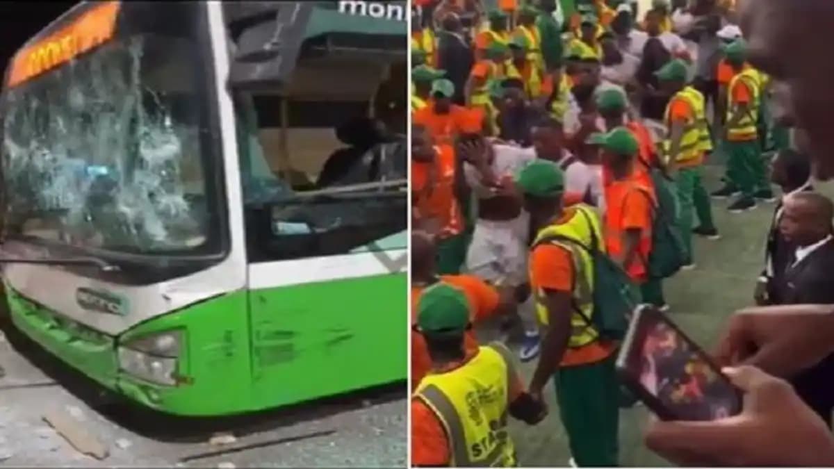 Manifestation à Ebimpé après la défaite des Eléphants contre la Guinée-Equatoriale, tensions et casses.