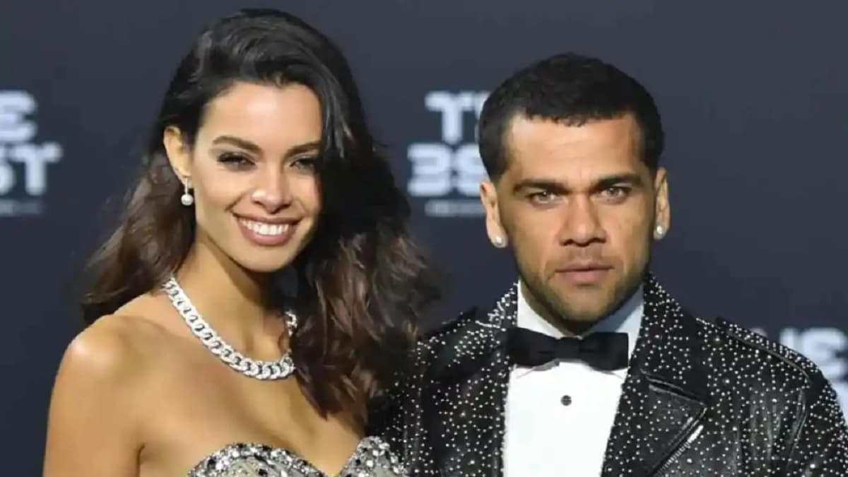 Dani Alves et sa femme Joana Sanz en 2017 © AFP