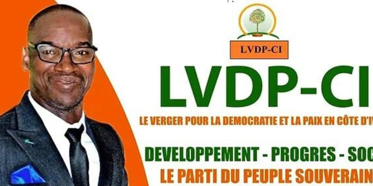Logo du parti politique LVDP-CI sur fond neutre.