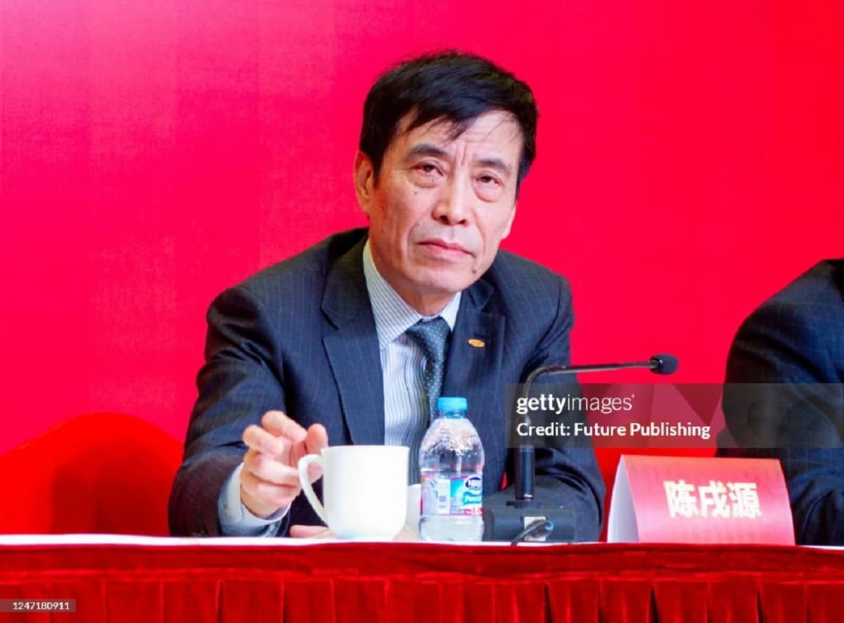 photo du dossier datée du 13 février 2017 de Chen Xuyuan, président du club de football SIPG, participant Ã  une réunion du club Ã  Shanghai, en Chine. Chen, l'actuel président de la Fédération chinoise de football (CFA), fait l'objet d'une enquête pour suspicion de violations graves de la loi et de la discipline. (Le crédit photo doit lire Feature China/Future Publishing via Getty Images)