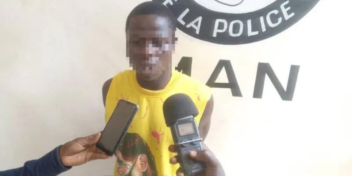 C. Amara, adolescent accusé d'avoir tué son tuteur lors d'un cambriolage en Côte d'Ivoire.