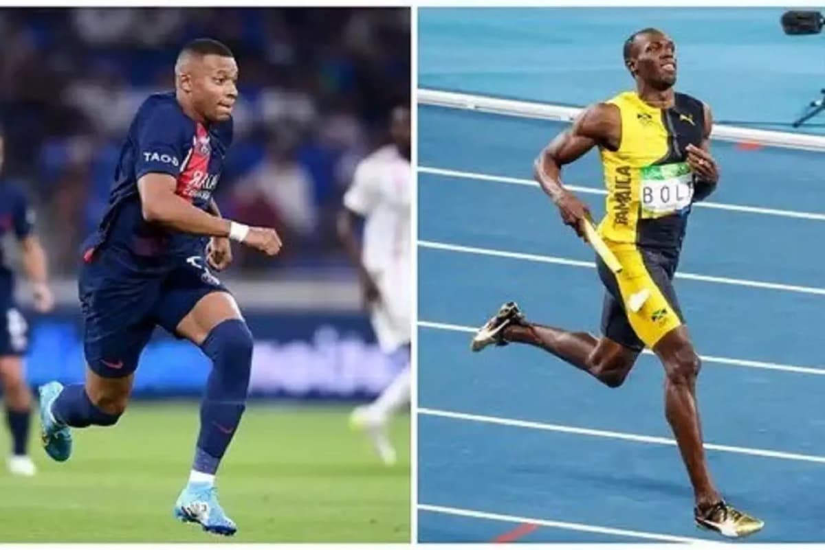 Kylian Mbappé et Usain Bolt
