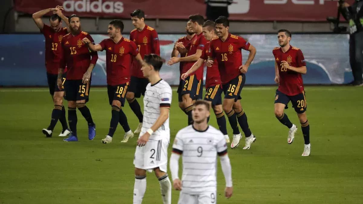 La détresse des Allemands face Ã  la joie de l'Espagne Crédit: Getty Images