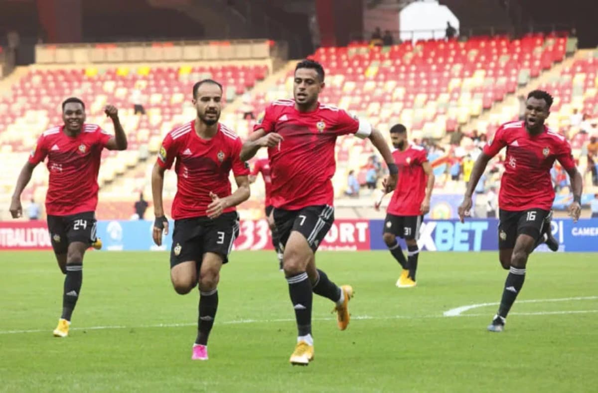 Des joueurs libyens célèbrent leur victoire