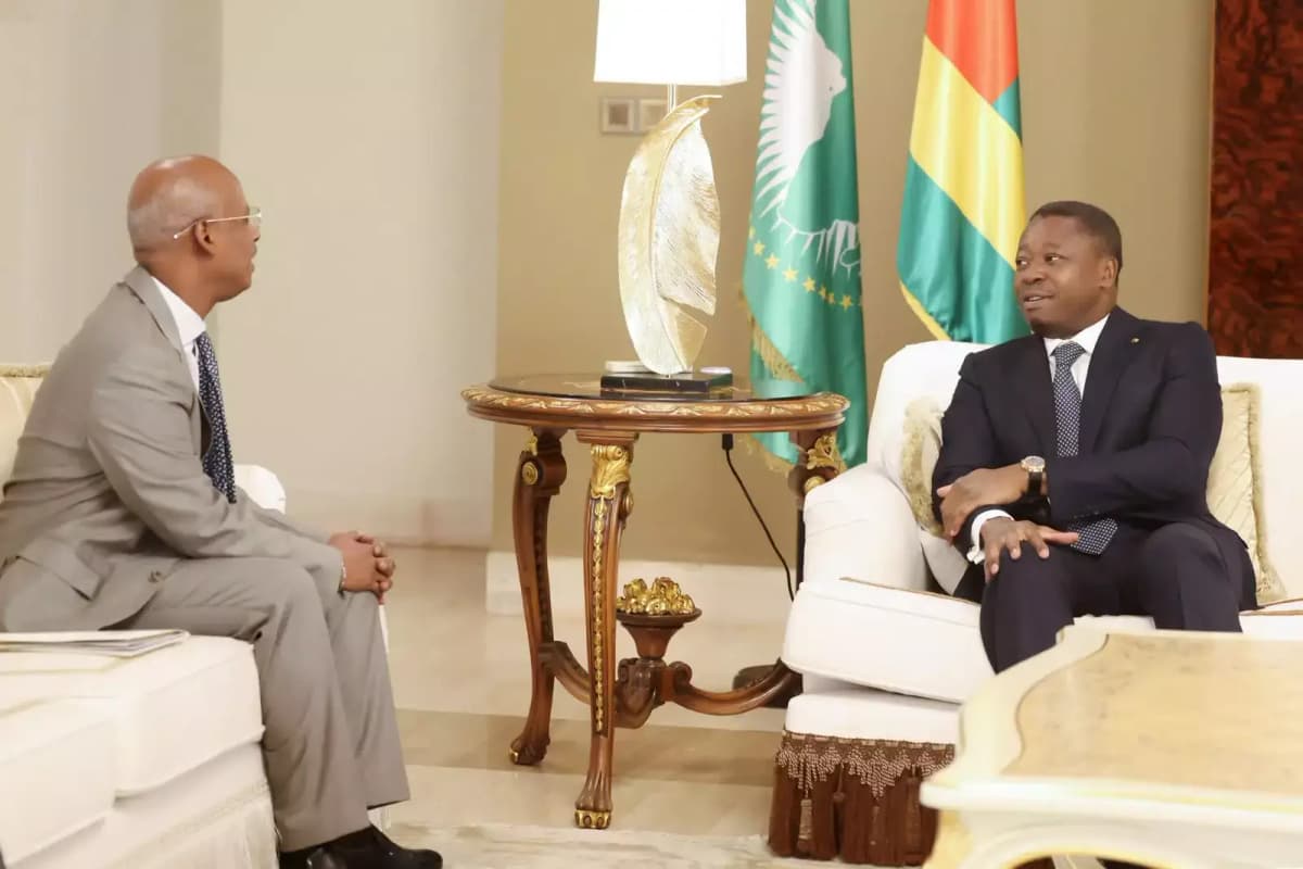 Dr Ahmed Robleh Abdilleh et Faure Gnassingbé lors d'une rencontre diplomatique au Togo.