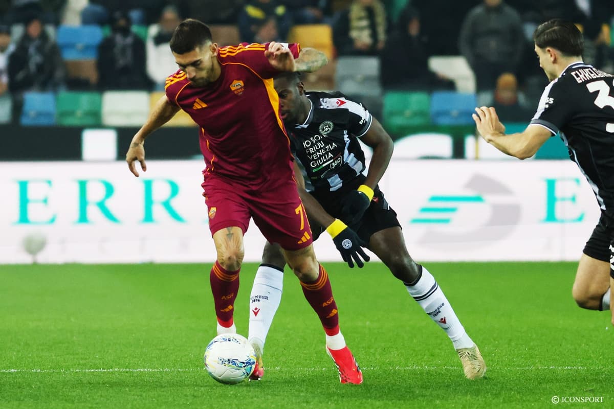Série A J23 : Udinese et AS Roma à égalité à la mi-temps