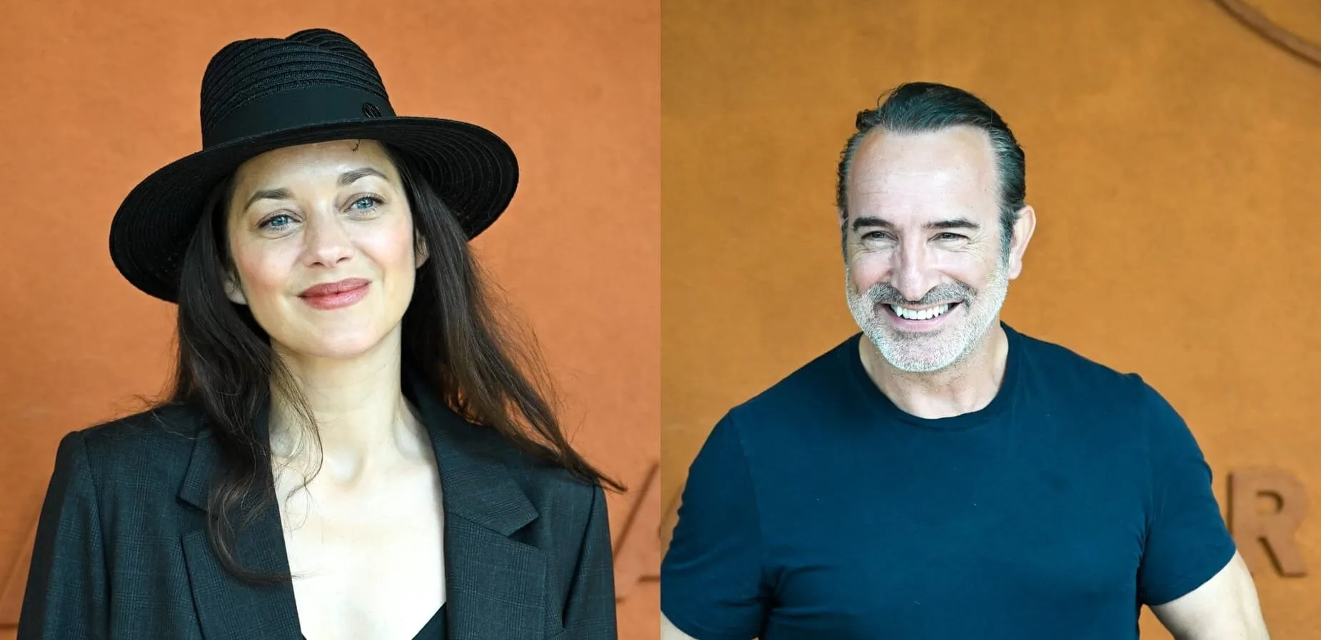 Marion Cotillard et Jean Dujardin complices et déchaînés à Roland-Garros