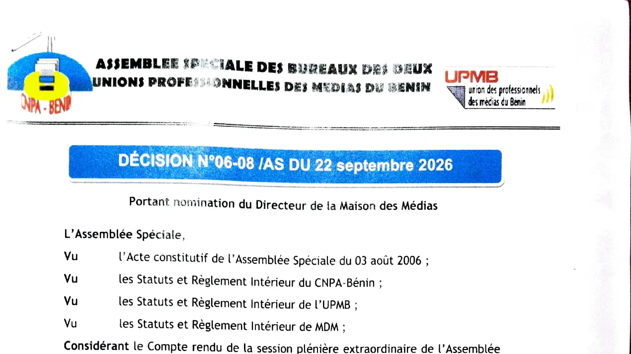 Ulrich Vital Ahotondji prend la direction de la Maison des Médias