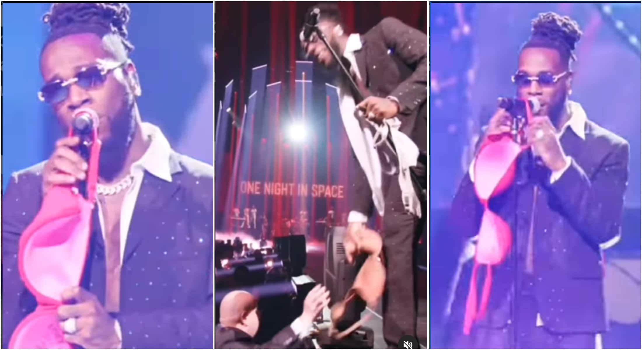 Burna Boy: en plein concert à  New York, des femmes lui lancent des sous-vêtements (vidéo)