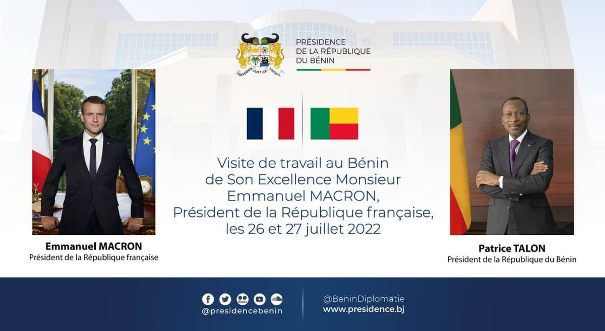 Bénin: Emmanuel Macron en tête-à -tête avec Patrice Talon à  la Présidence